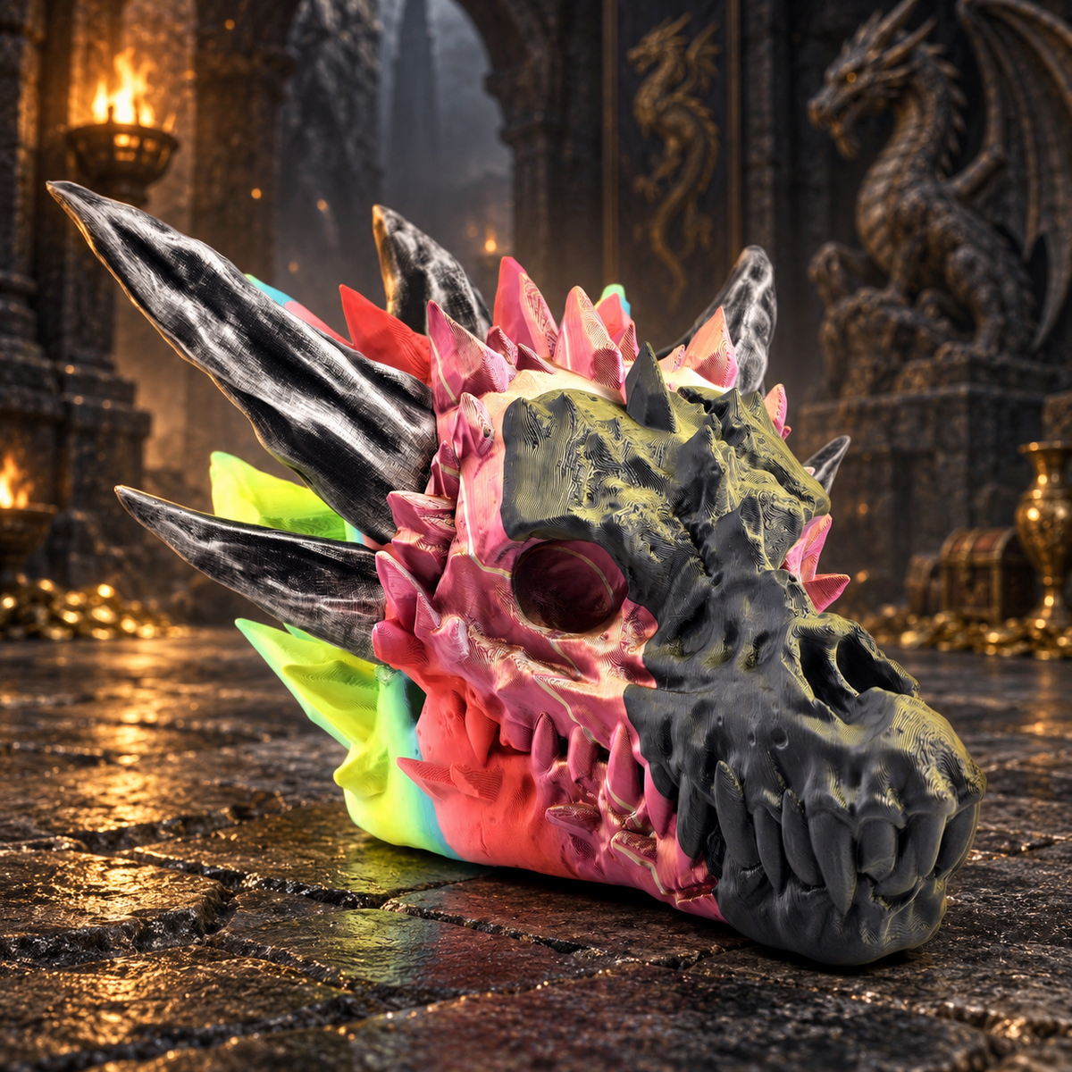 Prospect 3D - The Dragons Lair - The Grand Hall Of Dragon Skulls - Diamond Skull - Decoration