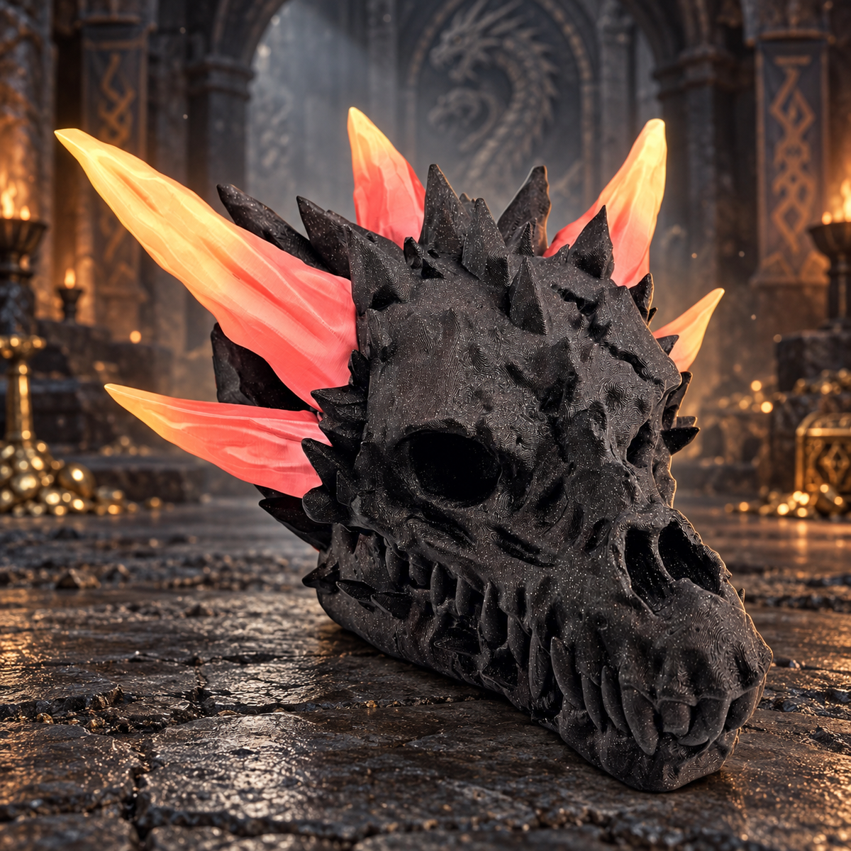 Prospect 3D - The Dragons Lair - The Grand Hall Of Dragon Skulls - Diamond Skull - Decoration