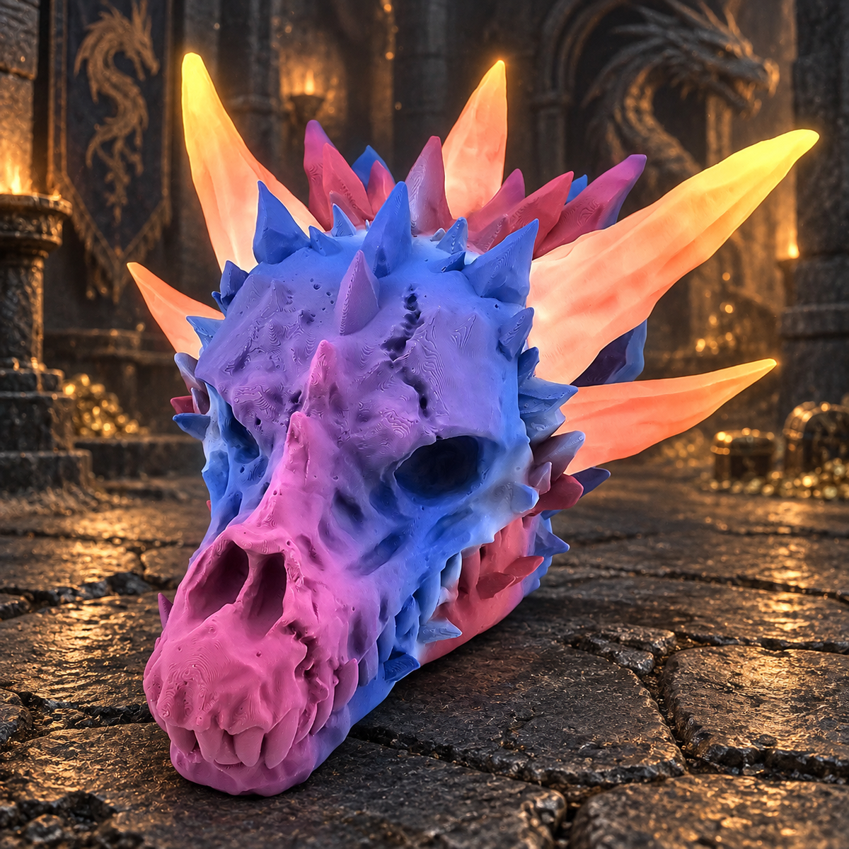 Prospect 3D - The Dragons Lair - The Grand Hall Of Dragon Skulls - Diamond Skull - Decoration
