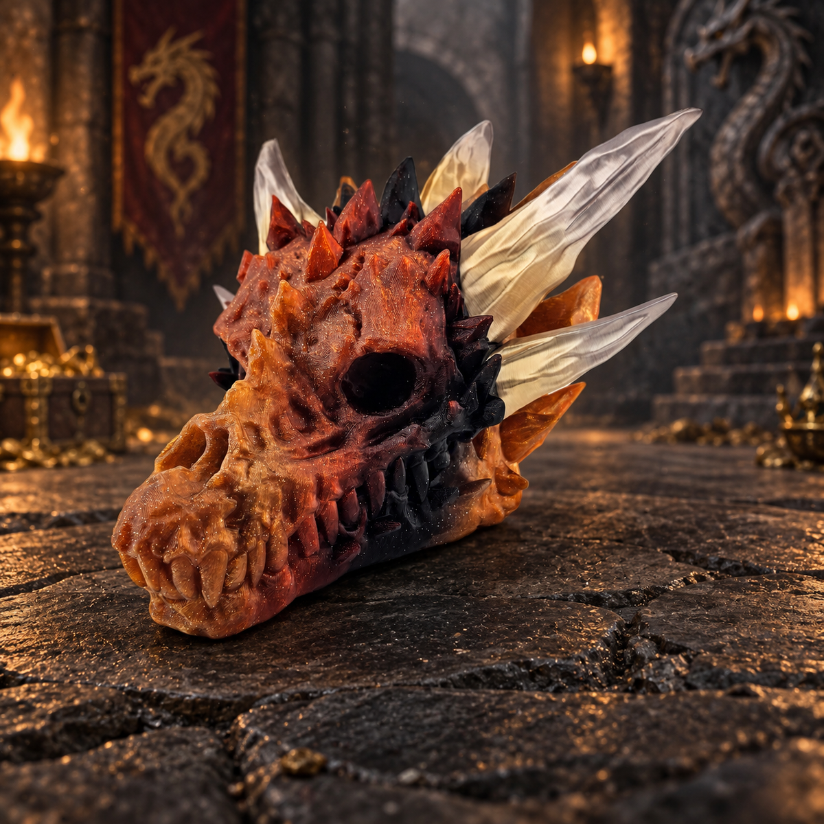 Prospect 3D - The Dragons Lair - The Grand Hall Of Dragon Skulls - Diamond Skull - Decoration