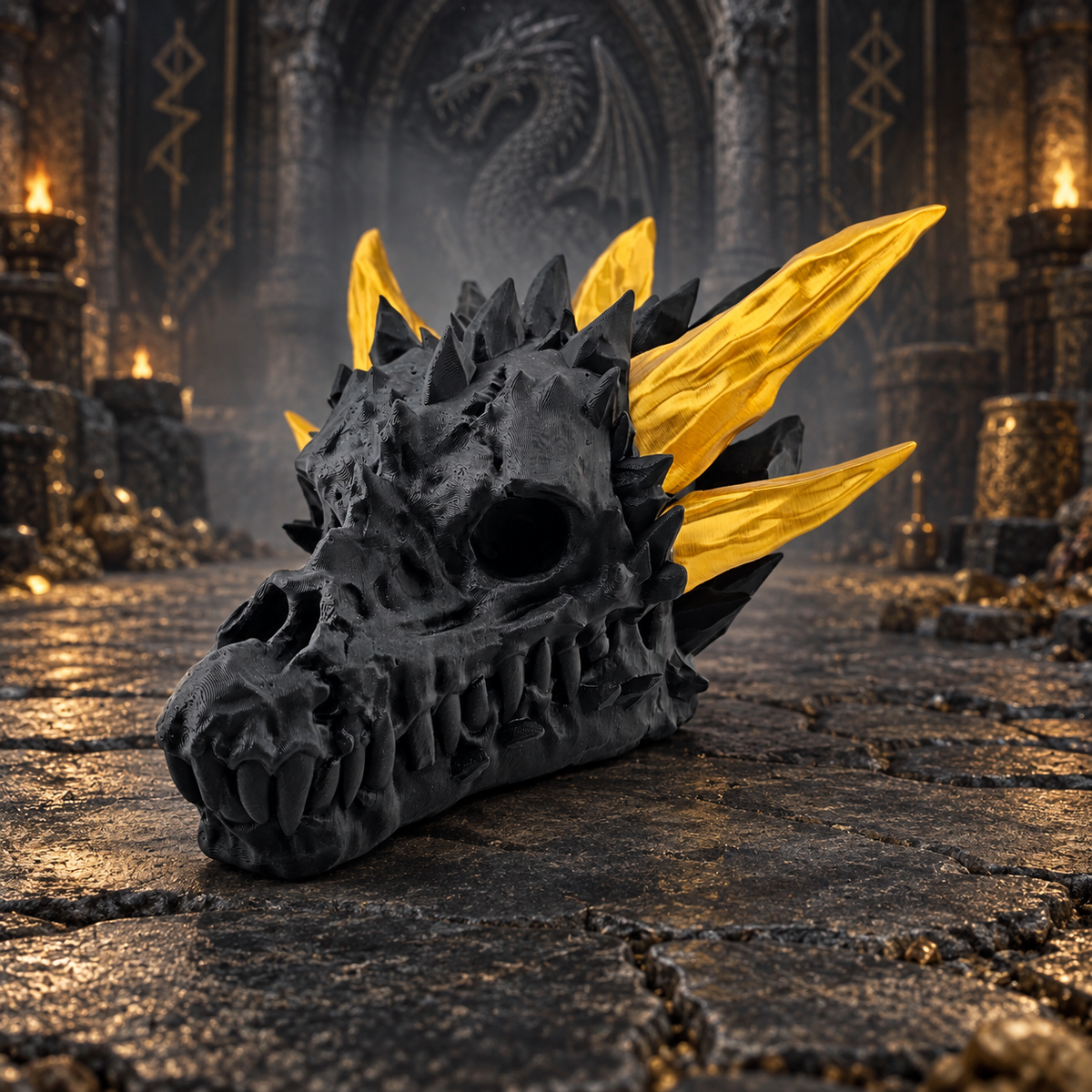 Prospect 3D - The Dragons Lair - The Grand Hall Of Dragon Skulls - Diamond Skull - Decoration