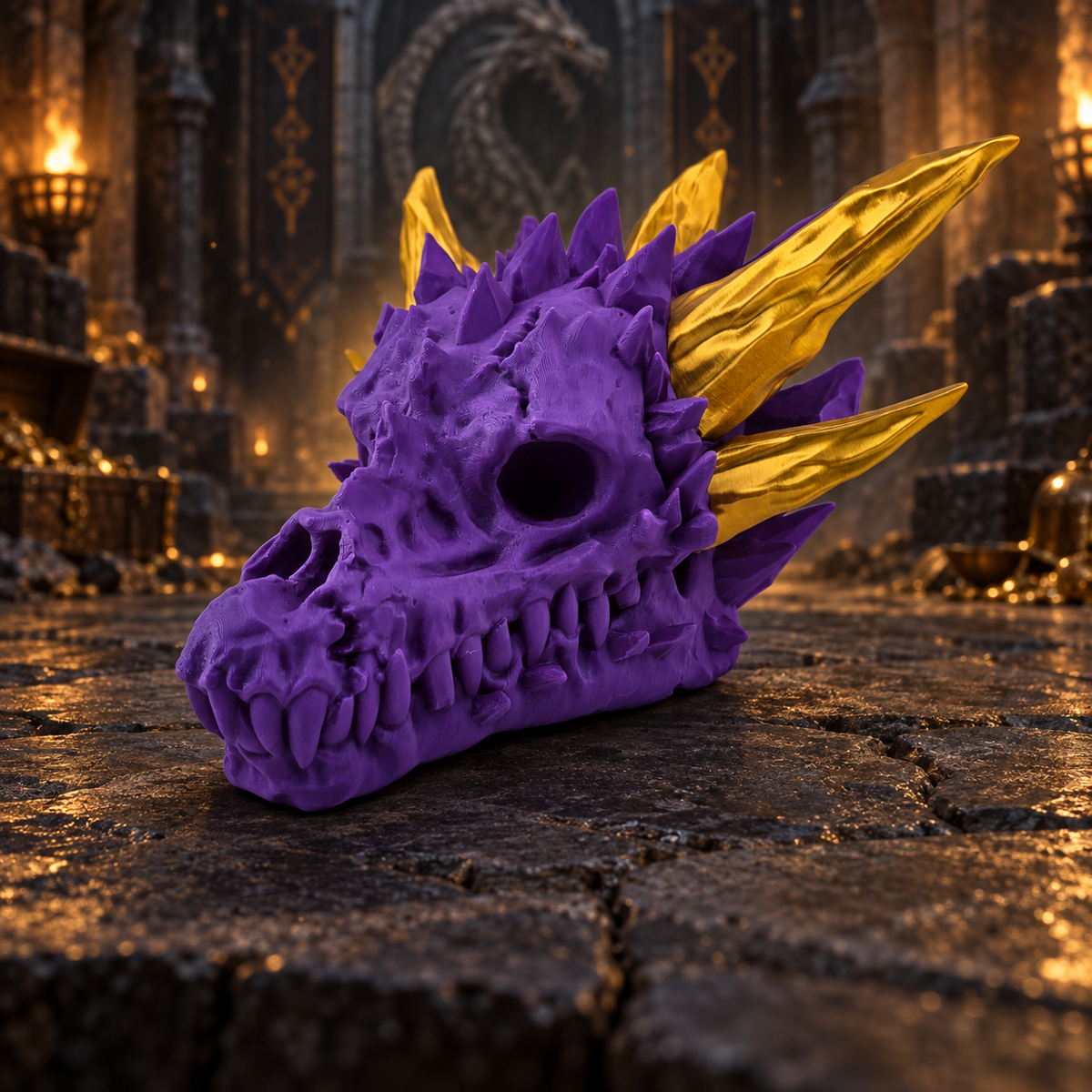 Prospect 3D - The Dragons Lair - The Grand Hall Of Dragon Skulls - Diamond Skull - Decoration