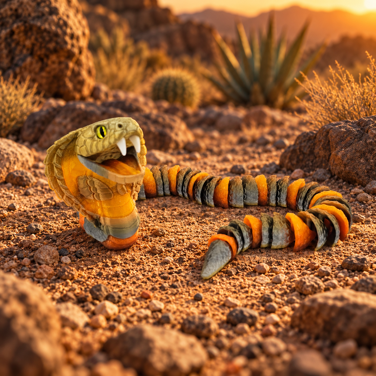 Prospect 3D - 3D Printed Realistic Snakes – 24"–30" Poseable Reptile Models (King Cobra, Copperhead, Horned Viper, Gaboon Viper &amp; More)