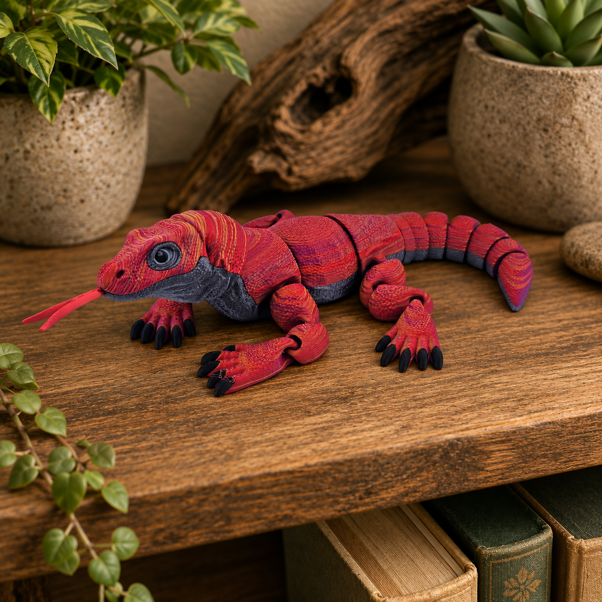 Prospect 3D - 3D Printed Komodo Dragon – Realistic Dragon Figure | 9.5" Wide x 14.5" Long