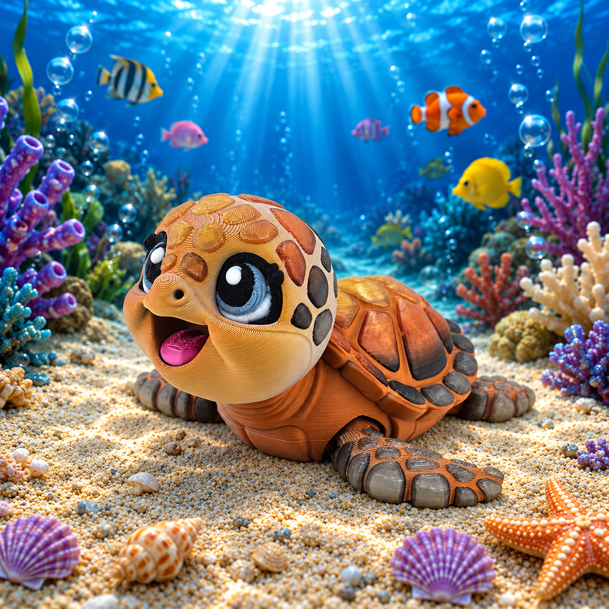 Prospect 3D - Happy Baby Sea Turtle – 3D Printed - Sea Turtle Shores Collection